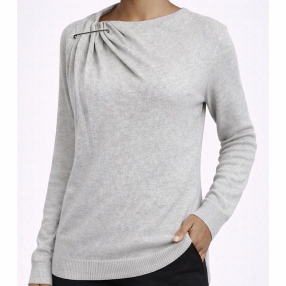 LANVIN • River 2014 Grey 100% Wool Clothespin Knit Pullover Sweater XS